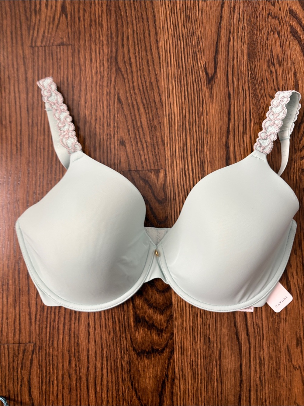 Natori Pure Luxe Light Mint T-Shirt Bra with Lace Straps. NWT. 34DDD